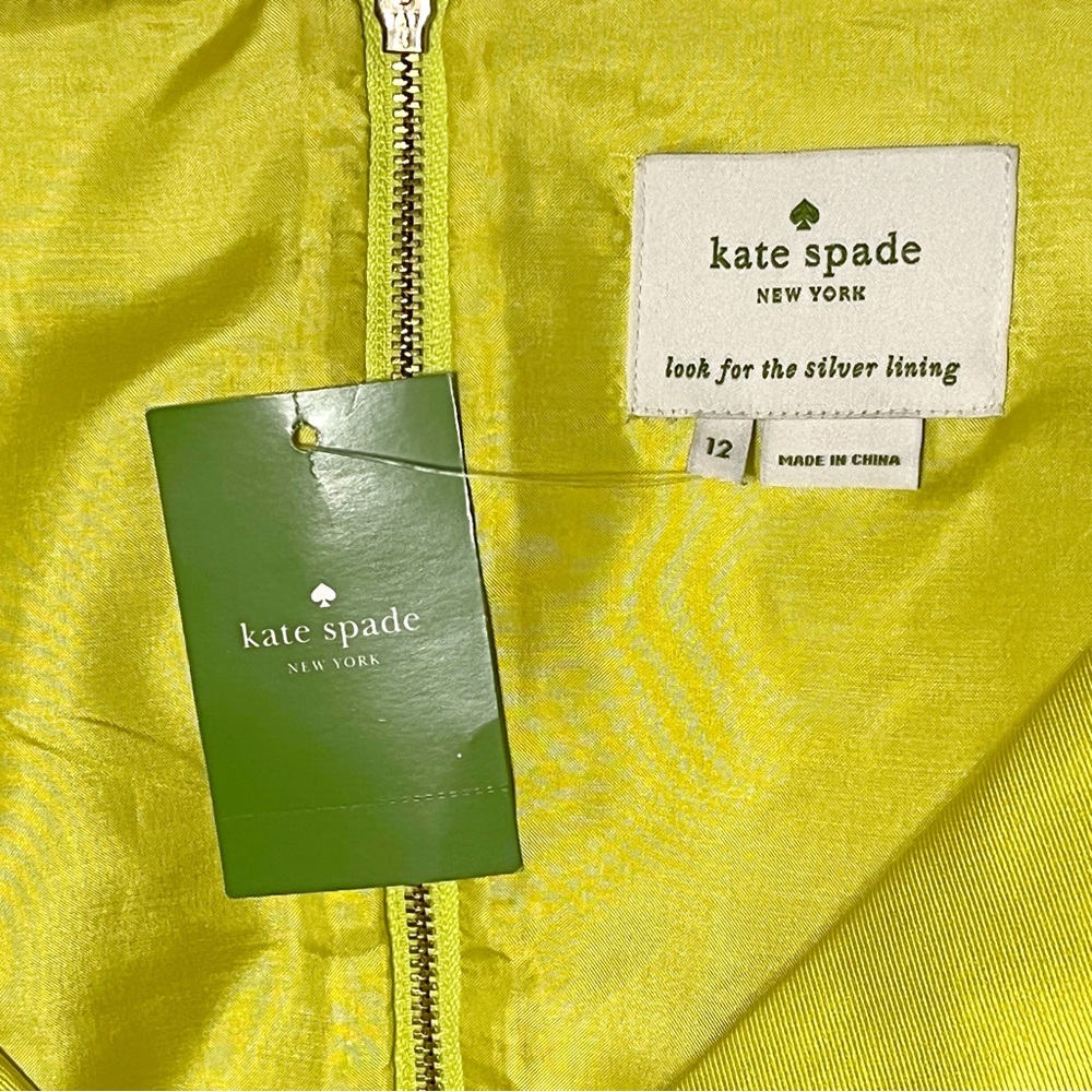 NWT Kate Spade Silk Citrine Yellow Cocktail Dress - Picture 4 of 5